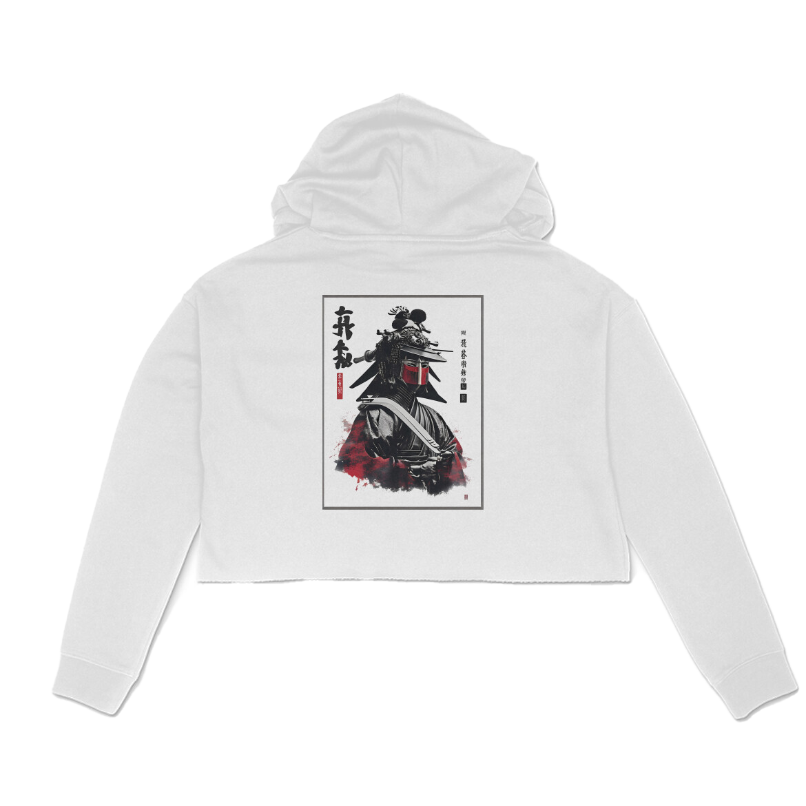 BeBop //Ronin// White Crop Hoodie